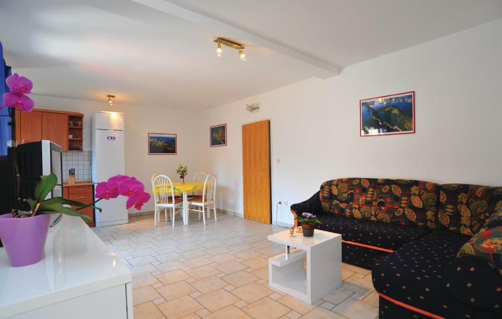 a living room with a couch and a table at Apartman JADRANKO Murter in a quiet environment near the center and the beach in Murter