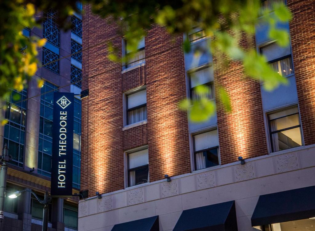 a view of the front of the building at Hotel Theodore in Seattle