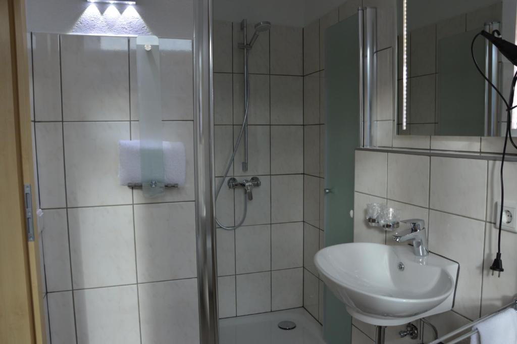 Koupelna v ubytování Hotel Mezzero