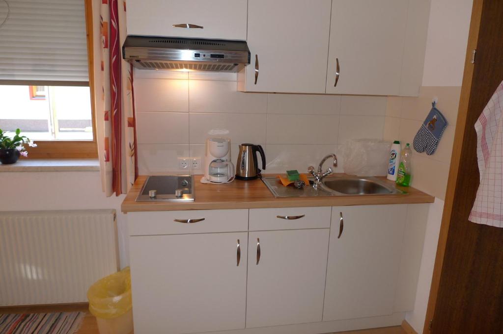 Kuchyň nebo kuchyňský kout v ubytování Single Apartment Martlerhof