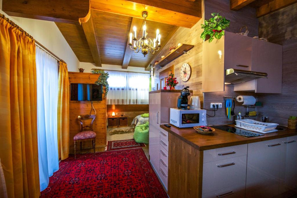 Kuchyňa alebo kuchynka v ubytovaní Moroder Haus