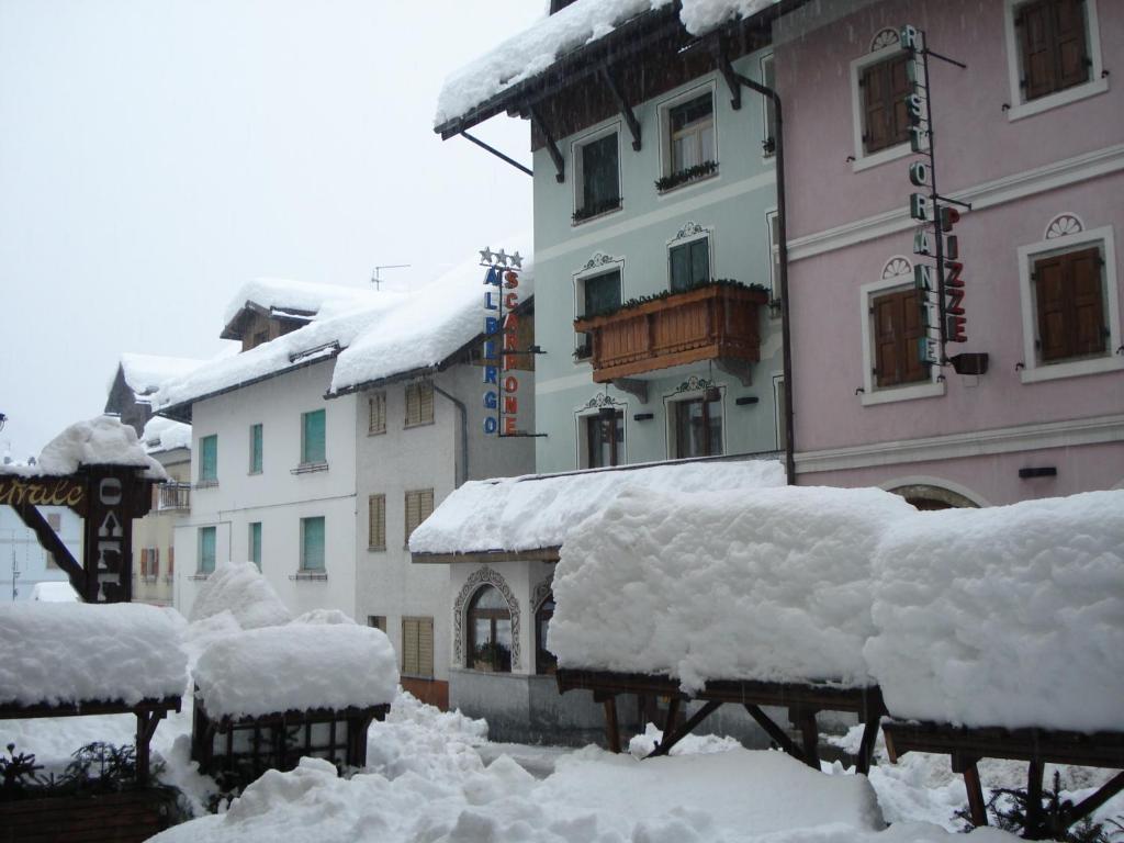 Albergo Scarpone v zimě