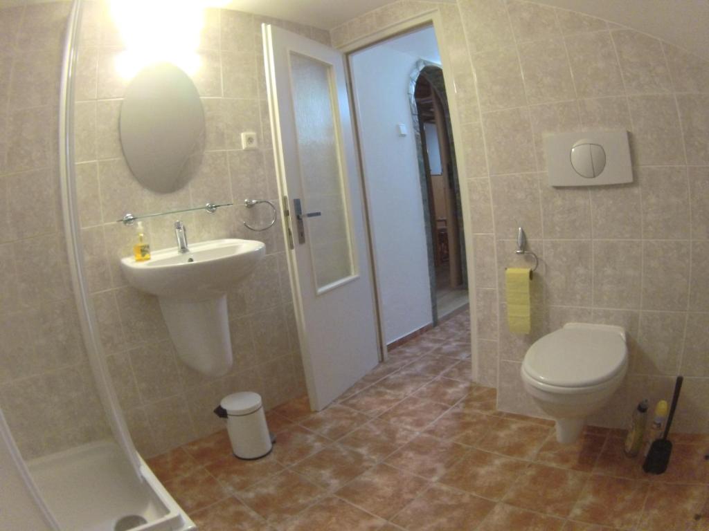 Koupelna v ubytování Ubytování U Vořechovských
