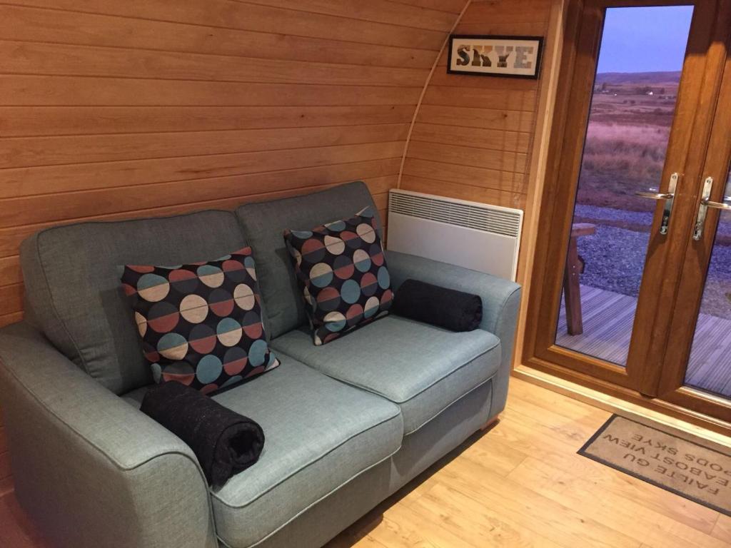 Posezení v ubytování Skeabost View Pods Skye