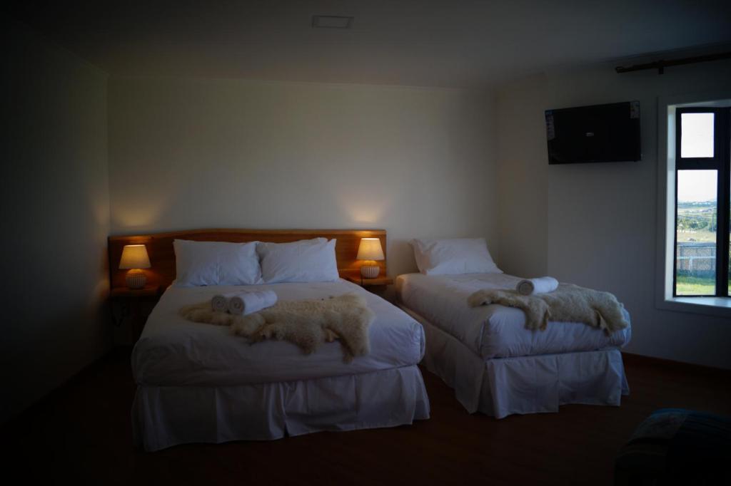 Postel nebo postele na pokoji v ubytování Hostal Doble E Patagonia