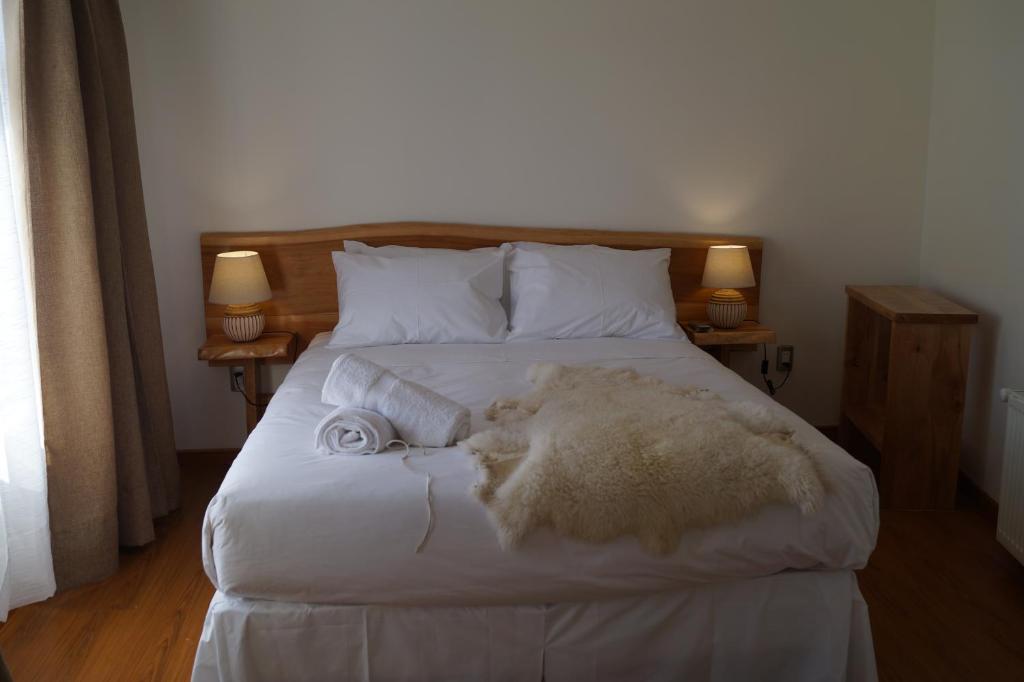 Postel nebo postele na pokoji v ubytování Hostal Doble E Patagonia