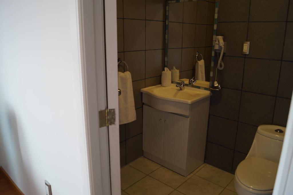 Koupelna v ubytování Hostal Doble E Patagonia