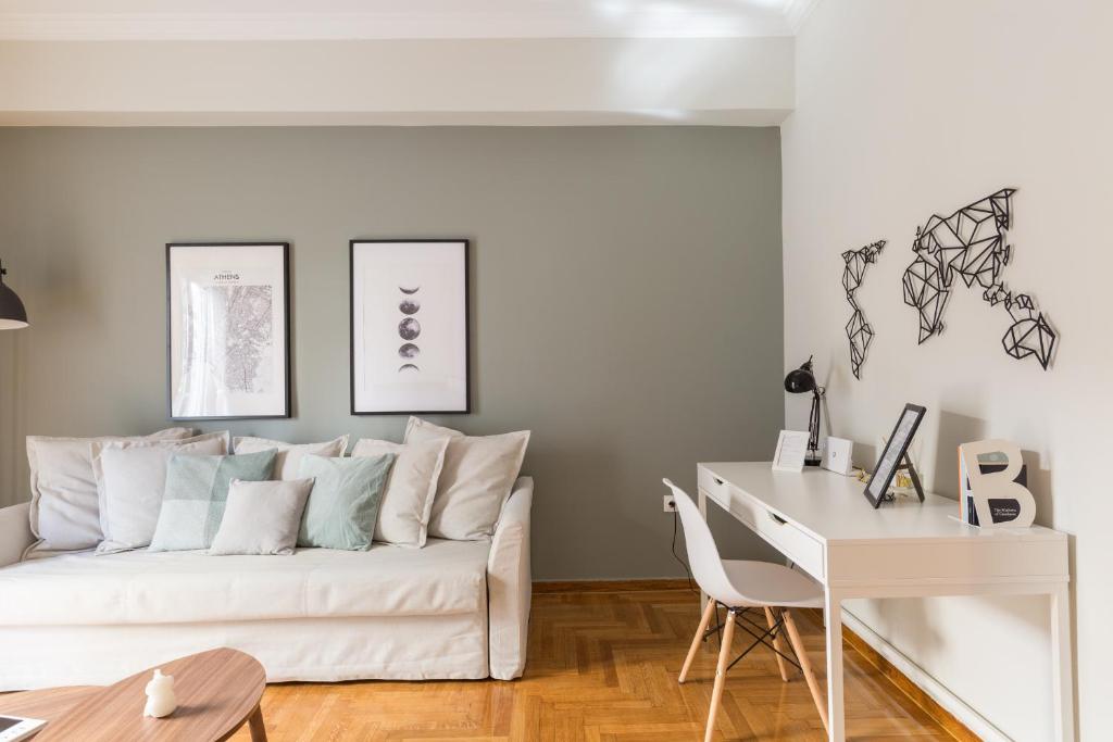Posedenie v ubytovaní Sleek Flat in Central Syntagma by UPSTREET