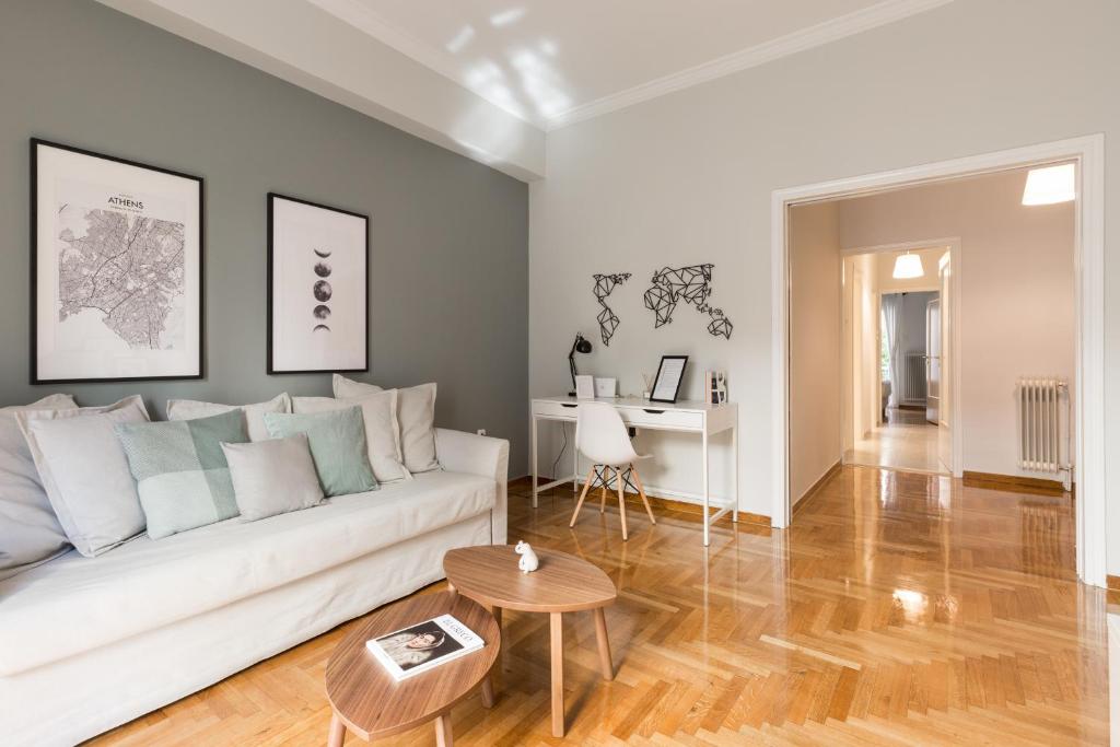 Posedenie v ubytovaní Sleek Flat in Central Syntagma by UPSTREET
