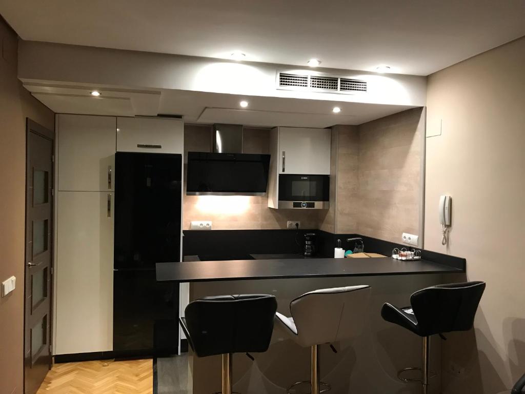 Kuchyň nebo kuchyňský kout v ubytování Madrid Paseo de la Castellana