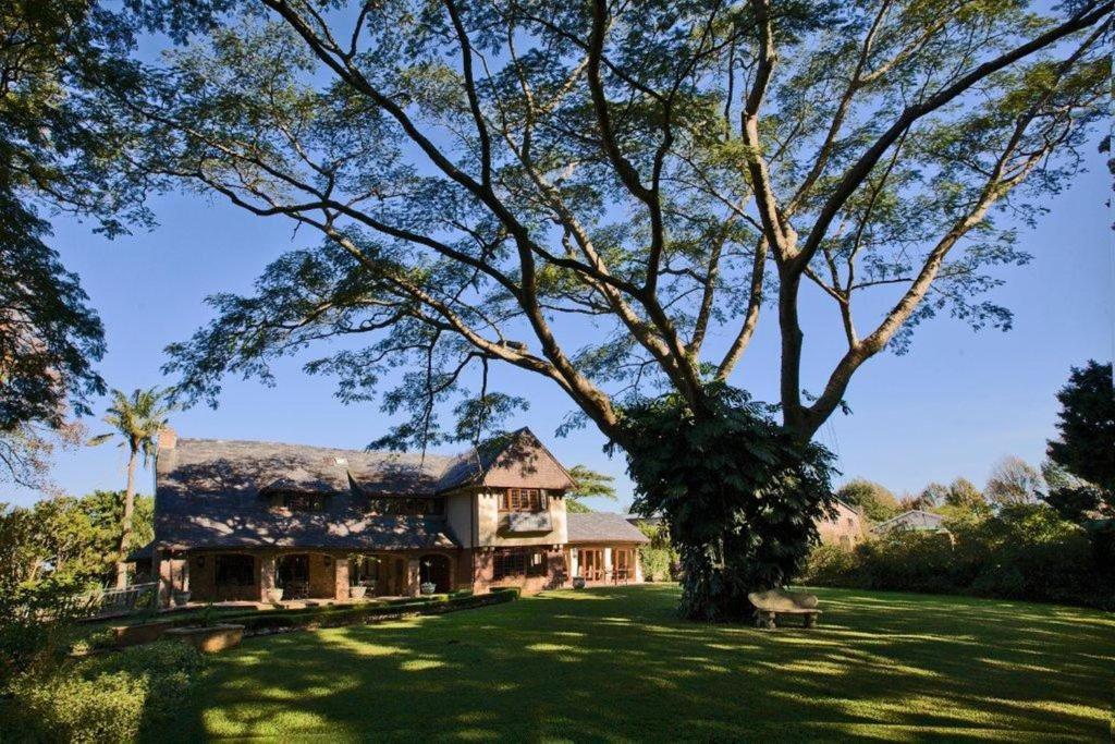 ein großes Haus mit einem Baum auf einem Feld in der Unterkunft Eagle Wind Manor in Hillcrest