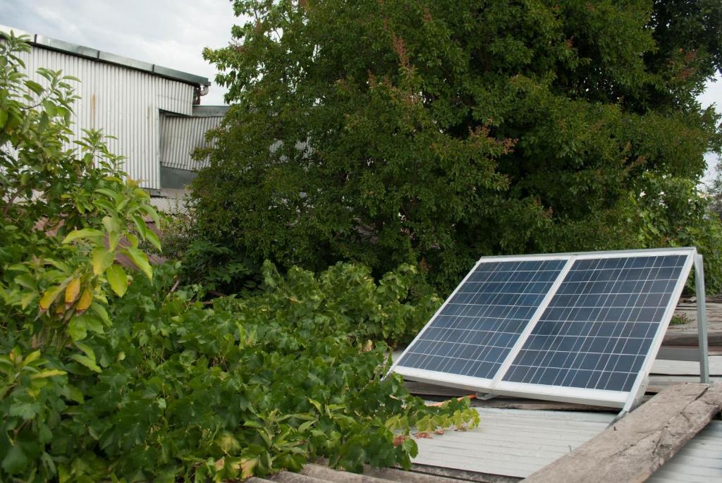 a solar panel sitting on top of a roof at Hostel 1760 in Talca