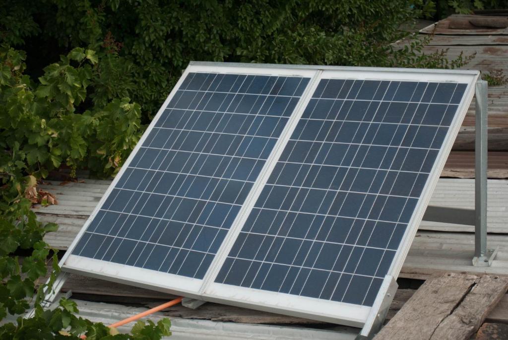 a solar panel sitting on top of a table at Hostel 1760 in Talca