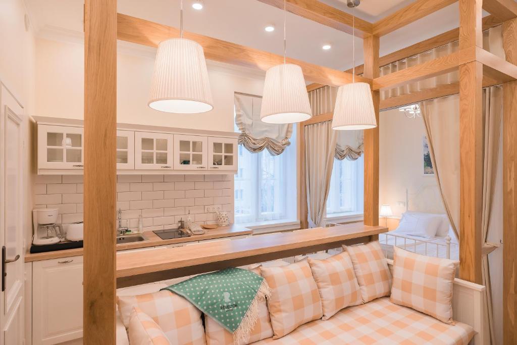 Kuchyň nebo kuchyňský kout v ubytování Revelton Suites Tallinn