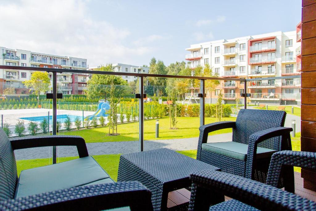 Vonkajšia záhrada v ubytovaní DP Apartament Polanki Park