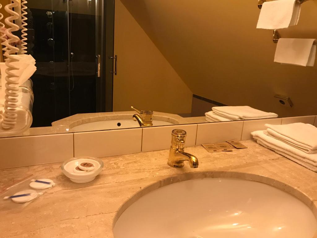 Koupelna v ubytování Hotel Podzamcze
