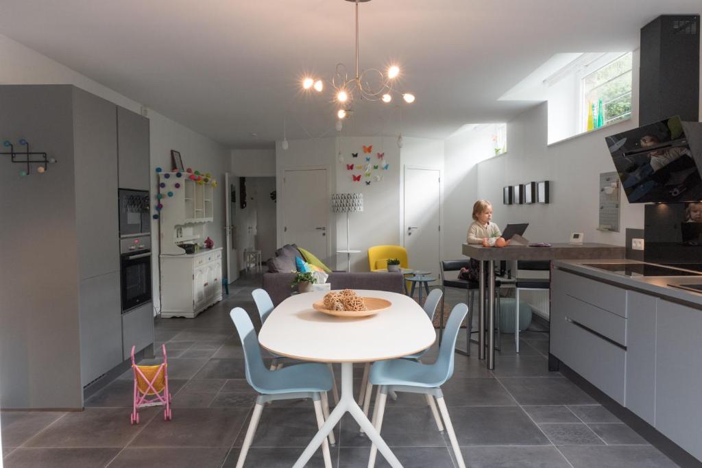 Kuchyň nebo kuchyňský kout v ubytování Loft lumineux Tilff-Liège