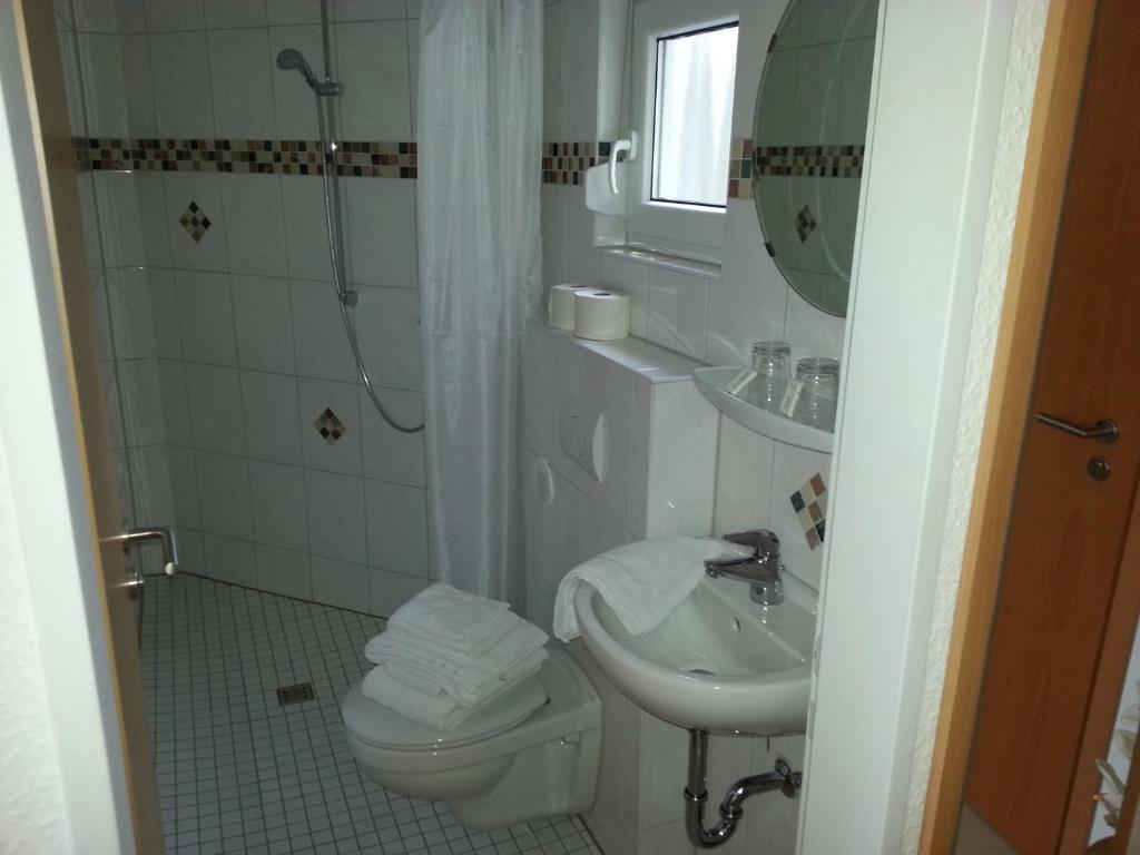 Koupelna v ubytování Hotel Am Kamin