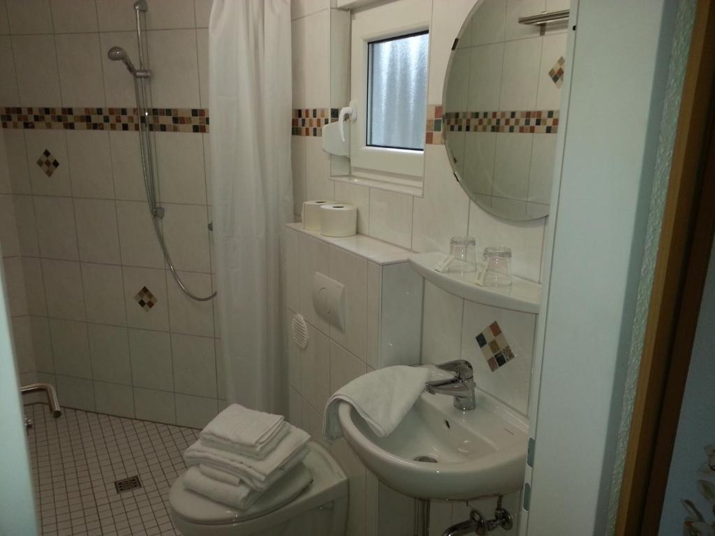 Koupelna v ubytování Hotel Am Kamin