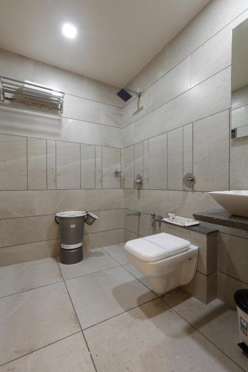 Koupelna v ubytování Hotel Alka Inn
