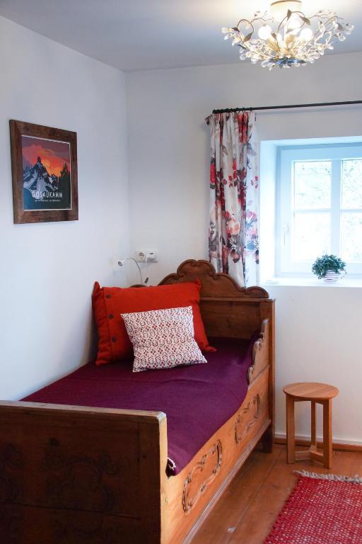 Postel nebo postele na pokoji v ubytování Landlust Ischl