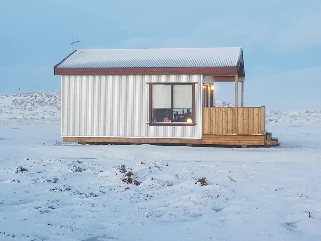 Hekla Cabin 3 Volcano and Glacier View v zimě