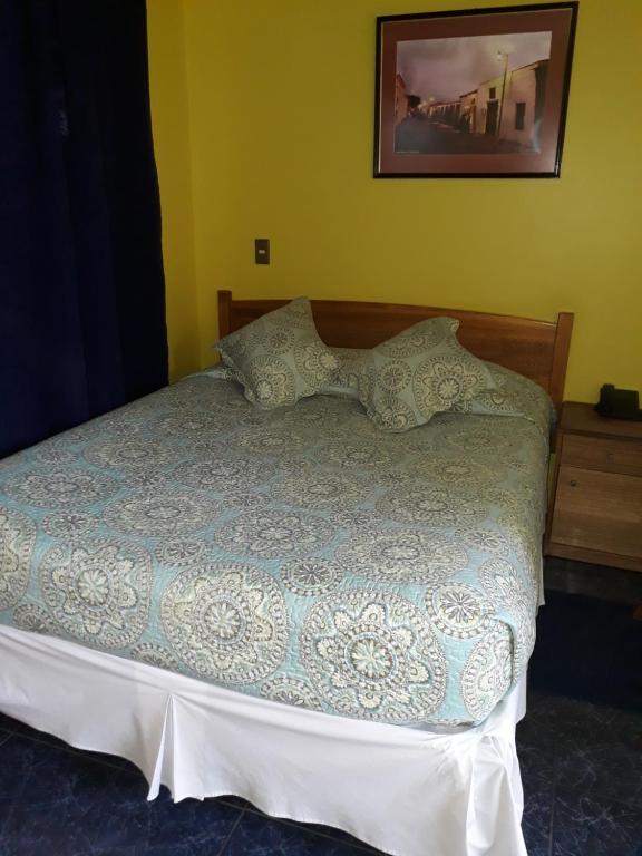 Ένα ή περισσότερα κρεβάτια σε δωμάτιο στο Hotel Aymara
