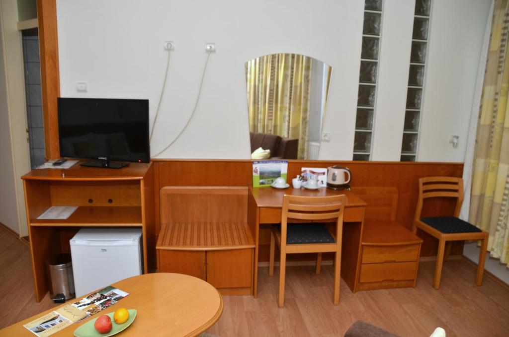 TV a/nebo společenská místnost v ubytování Garni Hotel Lake