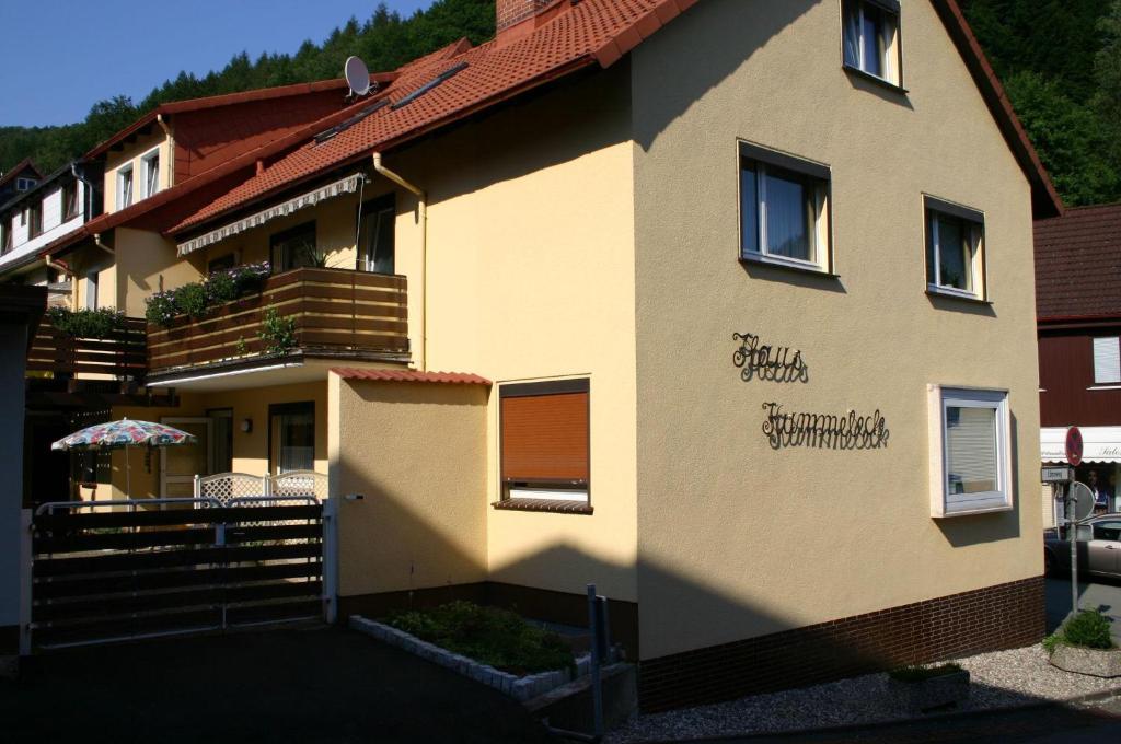 a building withcriptions on the side of it at Haus-Kummeleck-Wohnung-3 in Bad Lauterberg