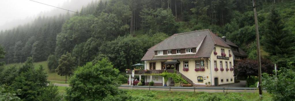 a house on the side of a road at BE ME Black Forest Family Apartment -Zum Letzten G'Stehr in Bad Rippoldsau