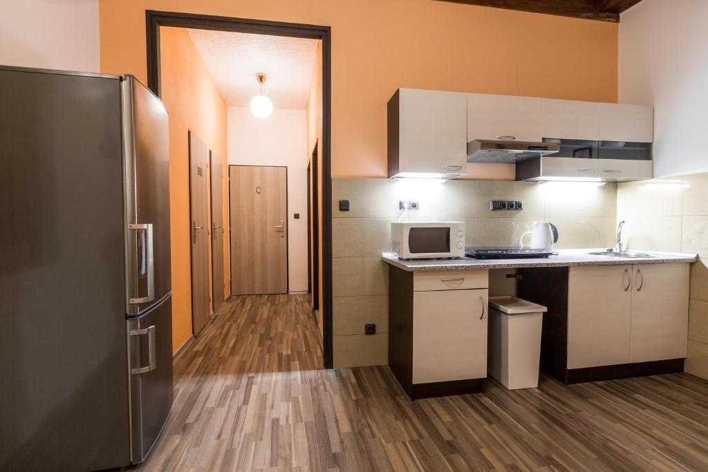 Kuchyň nebo kuchyňský kout v ubytování Rezidence Davids Apartments