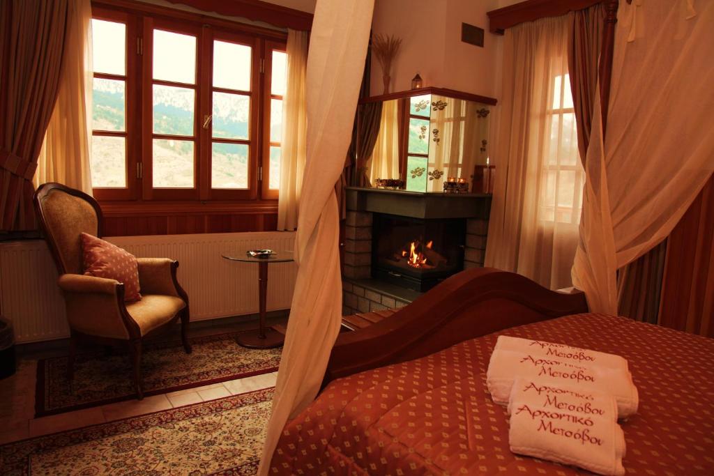 Posezení v ubytování Archontiko Metsovou Luxury Boutique Hotel