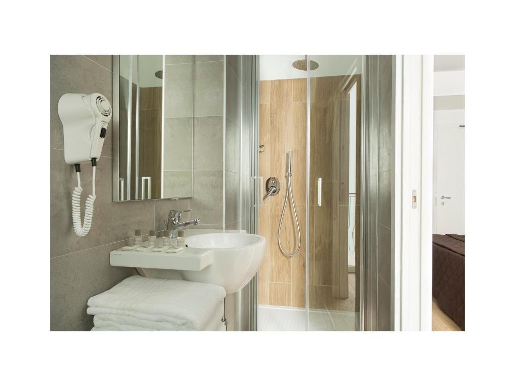 Koupelna v ubytování Hotel Gardenia