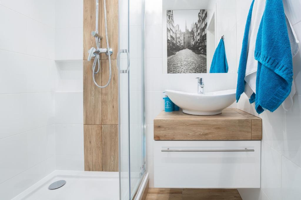 Kúpeľňa v ubytovaní Rajska Apartament- Gdańsk