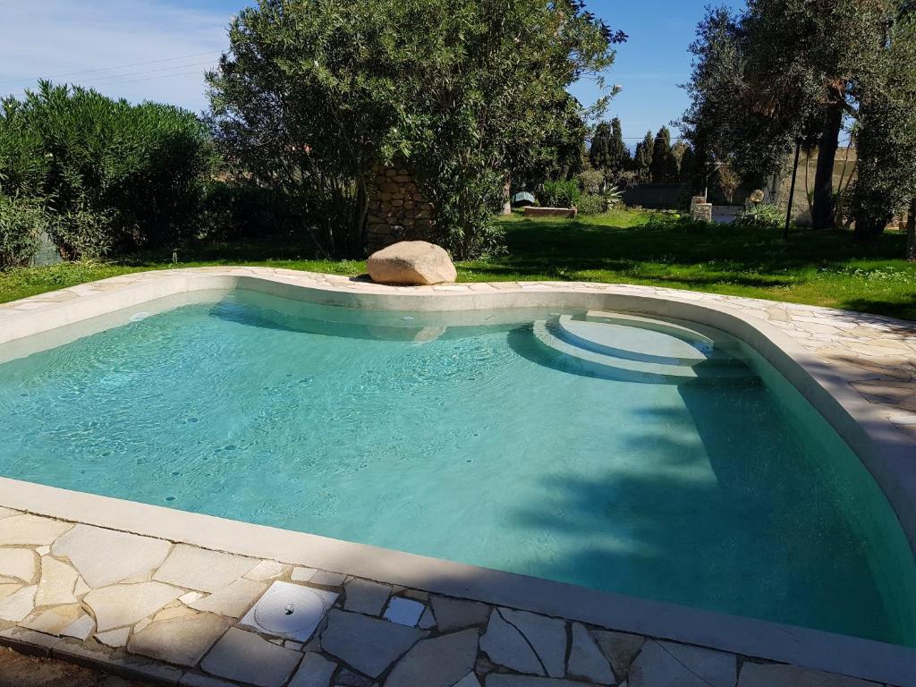a small swimming pool in a yard at Borgo degli Ulivi Depandance in Capoterra