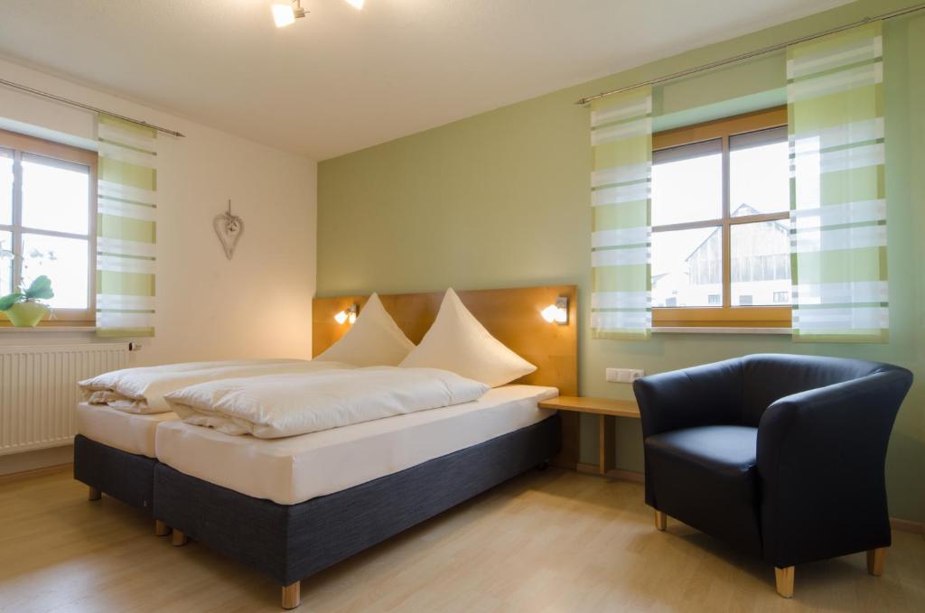 Katil atau katil-katil dalam bilik di Panorama Ferienwohnungen Thiem
