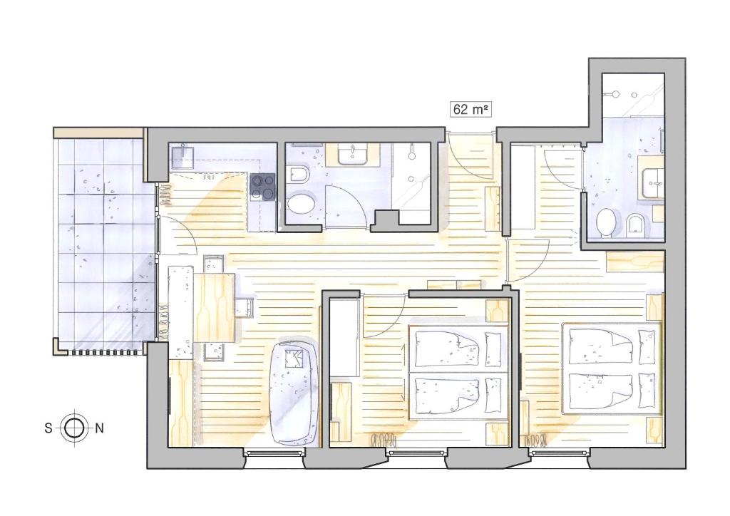 Plan piętra w obiekcie Living Nature Appartements