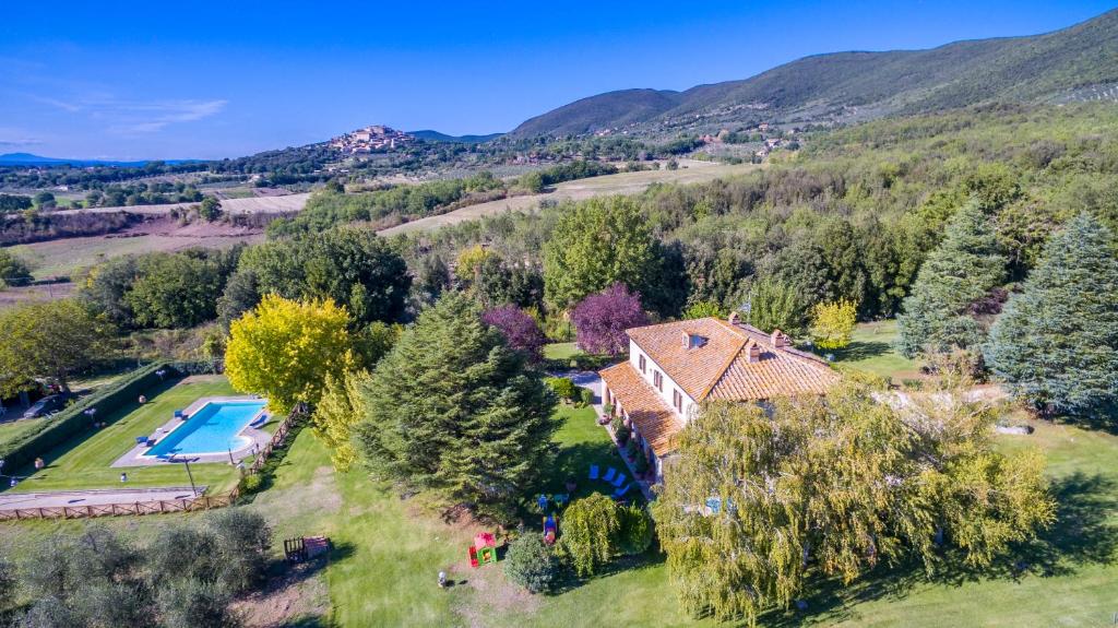 an aerial view of a estate with a swimming pool at Agriturismo San Valentino in Amelia