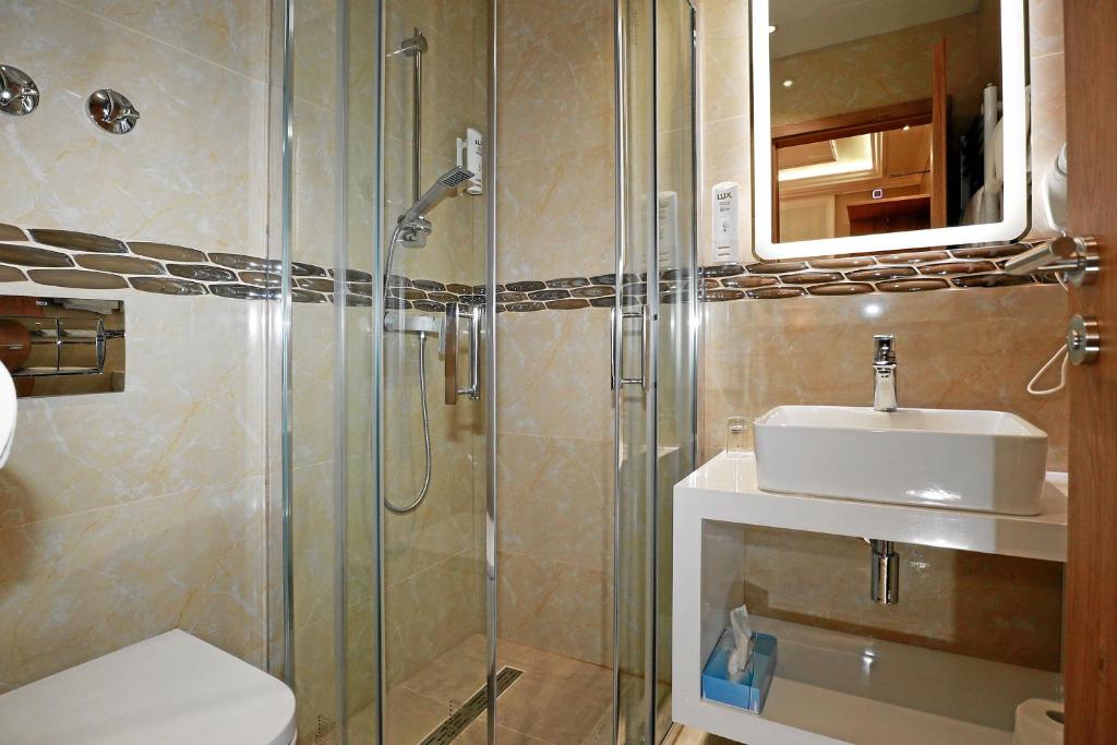 Koupelna v ubytování Hotel Danner