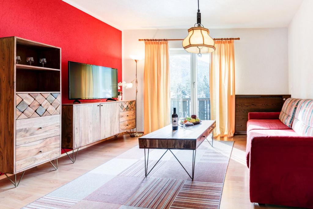 Telewizja i/lub zestaw kina domowego w obiekcie Appartementhaus Bergland
