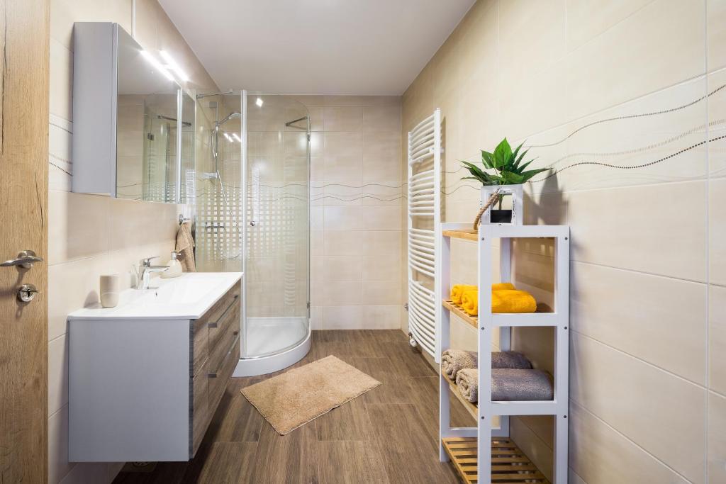 Koupelna v ubytování Apartments Planina pod Sumikom