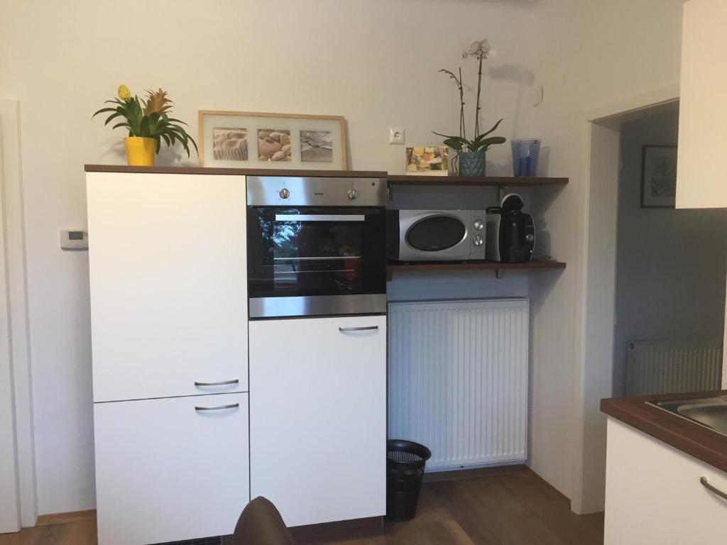A kitchen or kitchenette at Pension Kohlweg