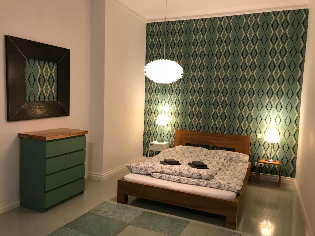 Postel nebo postele na pokoji v ubytování Mopsbox