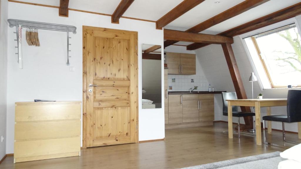 Kuchyň nebo kuchyňský kout v ubytování Gästezimmer & Appartement Elskop
