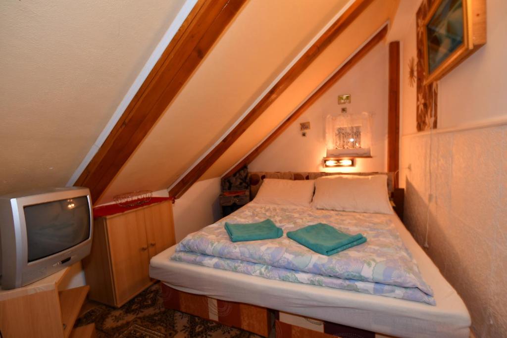 Postel nebo postele na pokoji v ubytování Ubytovanie u Vlasty