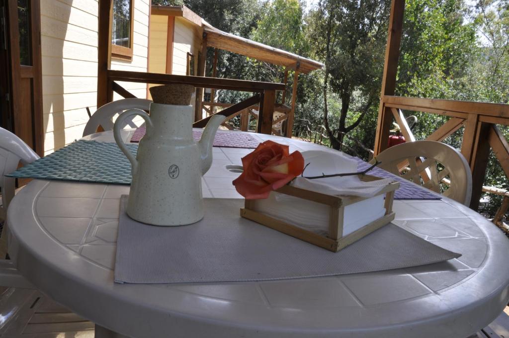 Balkón nebo terasa v ubytování Elbadoc Camping Village