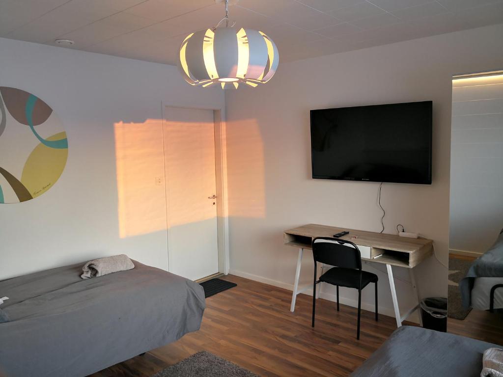 TV a/nebo společenská místnost v ubytování Motel Tornio