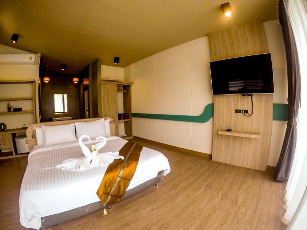 TV a/nebo společenská místnost v ubytování Binlha Raft Resort