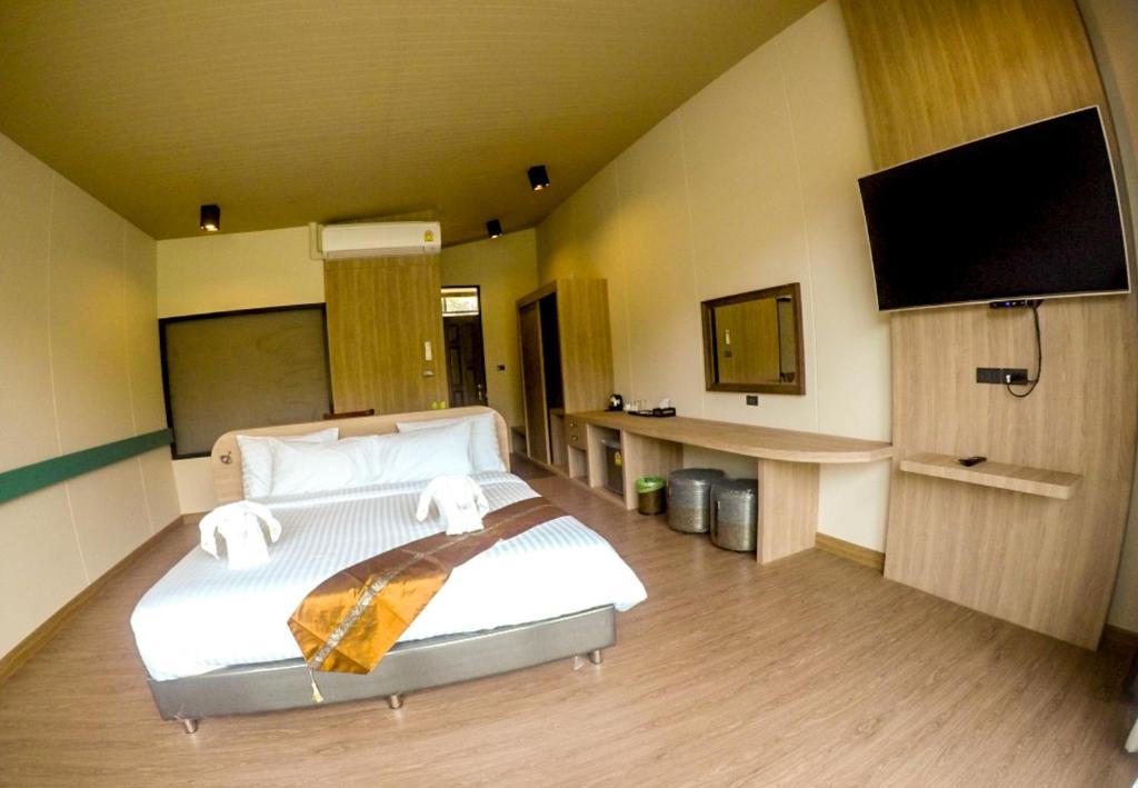 TV a/nebo společenská místnost v ubytování Binlha Raft Resort