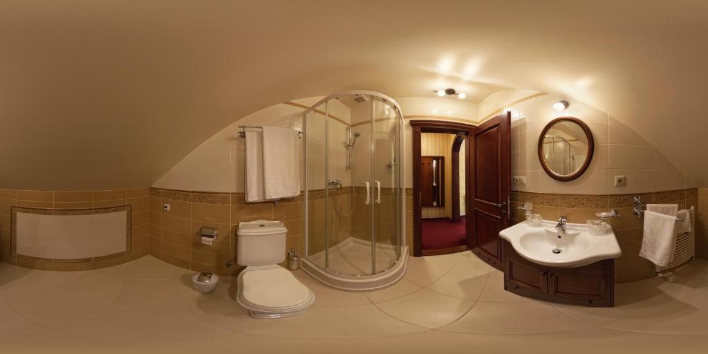 Koupelna v ubytování Hotel Elefant